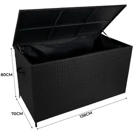 MonsterShop Rattan Eckgarnitur & Kissenbox 582 l Schwarz