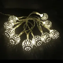 Lex LED Lichterkette Batterie 1,2 m Warmweiß Silber