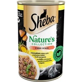 Sheba Katzenfutter Nassfutter Nature's Collection in Sauce mit Huhn und Fischöl, garniert mit Süsskartoffel und grünen Bohnen Feine Vielfalt 12 Dosen (12 x 400g)
