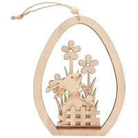 VBS Modellbausatz Holz-Steckmotiv Ei-Anhänger Hase mit Möhre, (8-tlg), 8-tlg. beige