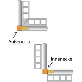 Btec Außenecke für Fliesenschiene, Fliesenprofil, Quadratprofil, Edelstahl V2A gebürstet, 11 mm Höhe