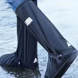 Regenstiefel wasserdichte Überschuhe mit Reflektor Outdoor Rutschfester Schuhüberzug wiederverwendbare Schuhüberzieher für Regen Schnee M (38-39) - Schwarz