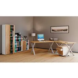 VCM my office Aktenschrank Lona, 919442 weiß, honig-eiche 1 Fachboden 70,0 x 39,0 x 74,0 cm