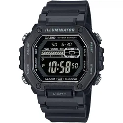 Chronograph, schwarz, schwarz, CASIO TIMELESS COLLECTION, Armbanduhren, Herren, Quarzuhr, Armbanduhr, Herrenuhr, Digitaluhr, Resinarmband