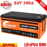 24V 100Ah Lithium Batterie LiFePO4 Akku BMS für Wohnmobil Solar batterie RV Boot