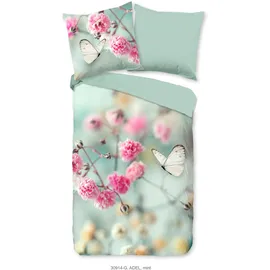 Muller Textil Adel Blumen Minz Grün 135 x 200 cm + 2 x 80 x 80 cm