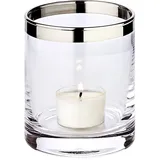 Edzard Windlicht Molly, Höhe 10 cm, Ø 8,5 cm, mundgeblasenes Kristallglas mit Platinrand