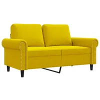 vidaXL 2-Sitzer-Sofa Gelb 120 cm Samt