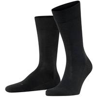 Falke Herren Socken Sensitive London Strümpfe, Uni, Baumwollmischung Schwarz 39-42