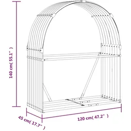 vidaXL Kaminholzunterstand Grün 120x45x140 cm Verzinkter Stahl