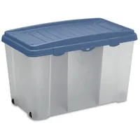 CASARIA Aufbewahrungsbox 120l mit Deckel Rollen Trennwände stapelbar transparent