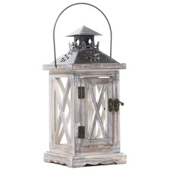 GelldG Dekoobjekt Laterne Kerzenhalter Vintage Windlicht Laterne Windlichthalter (1 St) grau