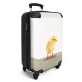 NoBoringSuitcases.com© Hartschalen-Trolley Kleines Huhn - Gelb - Kinder 55x35x20cm, 4 Rollen, Kinder Koffer Klein, Trolley Handgepäck bunt 35 cm x 55 cm x 20 cm