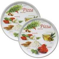 MamboCat Pizzateller 2er Set Pizzateller Napoli Pizzafoods grün 31cm - 04019#ZP1