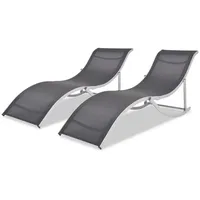 Furnicato Klappbare Sonnenliegen 2 Stk. Aluminium und Textilene,