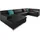 DOMO collection Wohnlandschaft Kunstleder U-Form 3-Sitzer Schwarz