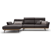 hülsta sofa Ecksofa hs.460, Sockel in Nussbaum, Winkelfüße in Umbragrau, Breite 318 cm braun