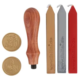 Folia Siegel-Set inkl. Holzgriff 2 Siegelmotive 3 Siegelwachs