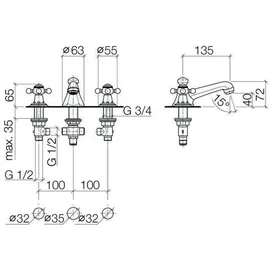 Dornbracht Madison 135 Zweihandmischer (20700360-06)