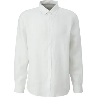 S.Oliver - Leinenhemd mit Button-Down-Kragen, Herren, weiß, XL