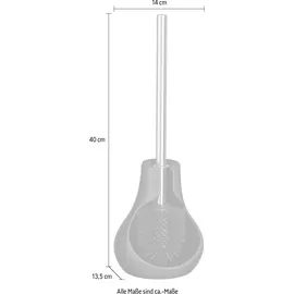 Wenko WC-Garnitur WENKO "Drop Neo", grau, B:40cm H:13,5cm L:14cm, Keramik, Reinigungsbürsten,