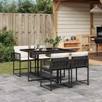 vidaXL Gartenmöbel Set 5-tlg. Schwarz