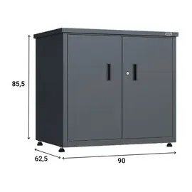 Weka Metall Terrassenschrank 90 x T x H 84-85,5 cm (Terrassenschrank Gary 1)