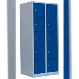 Steelboxx Schließfachschrank Stahl 1800 x 800 x 500 mm blau/grau 10 Fächer