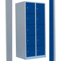 Steelboxx Schließfachschrank Stahl 1800 x 800 x 500 mm blau/grau 10 Fächer