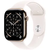 Apple Watch Series 11 GPS + Cellular 46mm Gold Titanium Sport Band light blush M/L 
