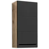 Stella Trading Hängeschrank VISTA Badschrank in Viking Oak / Schwarz ca. 34 x 70 x 23 cm