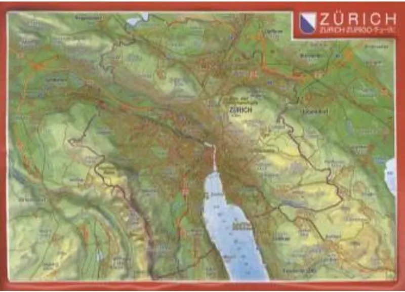 Zürich, Reliefpostkarte