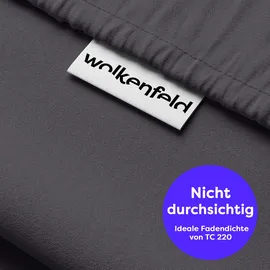 Wolkenfeld Mako-Satin Sommerbettwäsche grau 135 x 200 cm + 80 x 80 cm