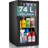 Heinrich ́s Getränkekühlschrank Flaschenkühlschrank Kühlschrank Mini Bierkühlschrank Minibar Getränke HGK 3174, 84 cm hoch, 43 cm breit, Minikühlschrank ohne Gefrierfach Getränkekühlschrank mit Glastür klein 43 cm x 84 cm x 45 cm