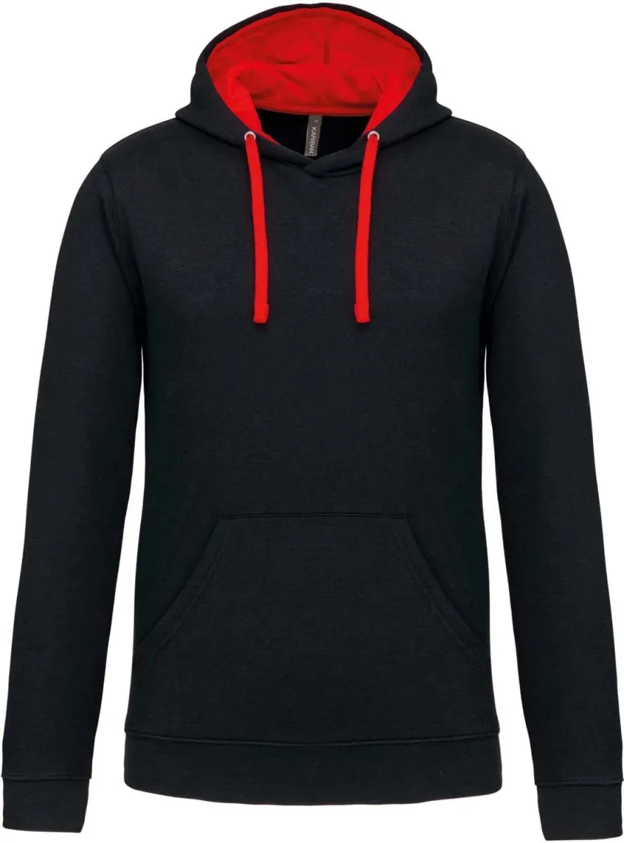 Kariban Unisex Kontrast Kapuzen Sweater Hoodie K446 black/red L