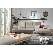 W.Schillig Eckcouch Flachgewebe 2-Sitzer Braun