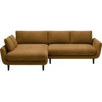 DOMO-HOME Ecksofa mit Schlaffunktion SOLANO – Elegantes Skandinavisches Ecksofa 260x167cm| Bettkasten und Holzbeinen für Komfort und Stil | Hoch... - Braun