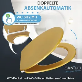 Sanilo Glitzer WC-Sitz mit Absenkautomatik Gold
