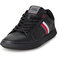 Tommy Hilfiger »ESSENTIAL LEATHER CUPSOLE«, mit typischen Streifen, Freizeitschuh, Halbschuh, Schnürschuh TOMMY HILFIGER schwarz