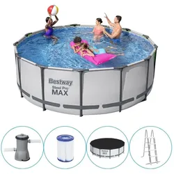 Bestway - Steel Pro MAX - Schwimmbecken mit Filterpumpe - 396x122 cm EINHEITSGRÖSSE