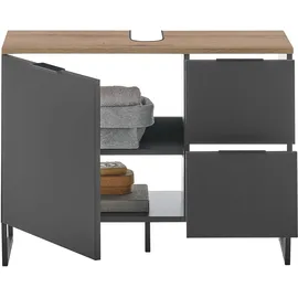 BASIC by Balculina Waschbeckenunterschrank Denver 80 x 60 cm Schwarz Matt