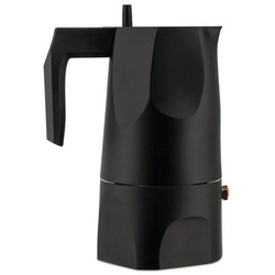 Alessi Espressokocher Ossidiana für 3 Tassen Schwarz, 0,15l Kaffeekanne schwarz