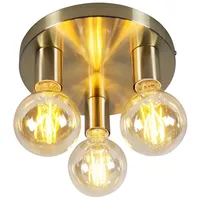 QAZQA Art Deco Deckenleuchte gold rund - Facil 3