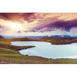 Fototapete PAPERMOON "Fluss durch Landschaft", bunt, B:3,50m L:2,60m, Vlies, Tapeten
