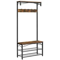 VASAGLE Garderobe 80x32x178,5 cm Braun/Schwarz