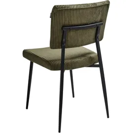 Beliani Esszimmerstuhl 2er Set STURGIS Cord Olivgrün