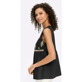 Heine Blusentop beige/schwarz 36