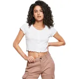 URBAN CLASSICS Cropped Button Up Rib Tee -