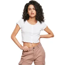 URBAN CLASSICS Cropped Button Up Rib Tee -