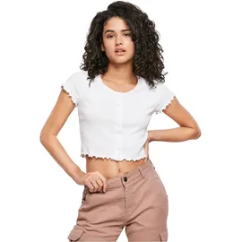URBAN CLASSICS Cropped Button Up Rib Tee -